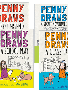 英文原版 Penny Draws 佩妮画画系列4册 儿童小说 精装 谎言游戏作者Sara Shepard萨拉·谢泼德 英文版 进口英语原版书籍