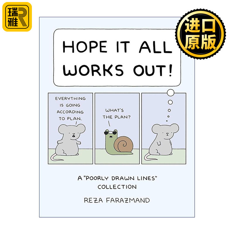 英文原版 Hope It All Works Out 但愿诸事顺遂 随性线条漫画合集 喵呜 原来你是这种汪系列 英文版 进口英语原版书籍