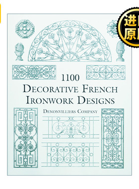 英文原版 1100 Decorative French Ironwork Designs 1100