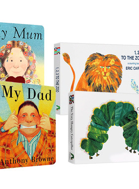英文原版绘本 The Very Hungry Caterpillar 好饥饿的毛毛虫 123to the Zoo到动物园去 我爸爸My Mum我妈妈 可搭I am a Bunny