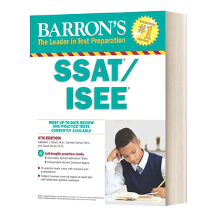 巴朗SSAT/ISEE指南 第4版 英文原版 Barron's SSAT/ISEE 4th Edition 英文版 Elliott, Kathleen J. 进口英语原版书籍