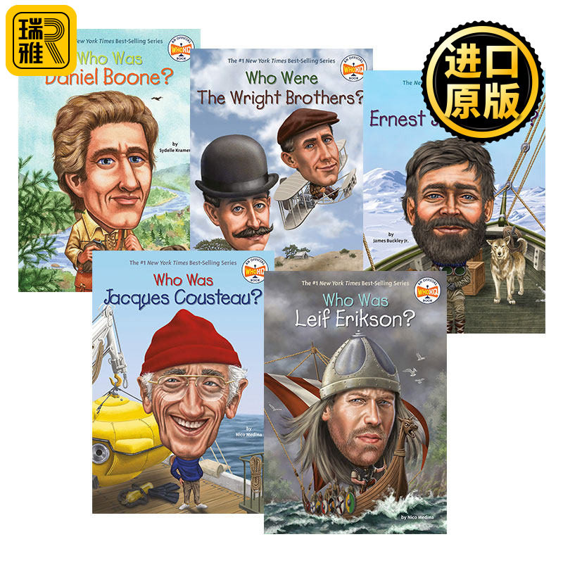 英文原版 Who Was 探险家科学家系列5本 人物传记 青少年英语课外阅读读物 章节桥梁书 英文版 进口英语原版书籍