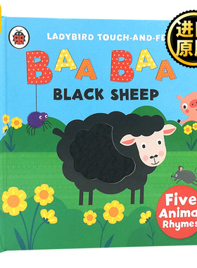 Baa Baa Black Sheep Ladybird 咩咩 黑色的羊 英文原版 五首动物经典童谣 小瓢虫童谣触摸书系列纸板书 英文版儿童英语启蒙书籍