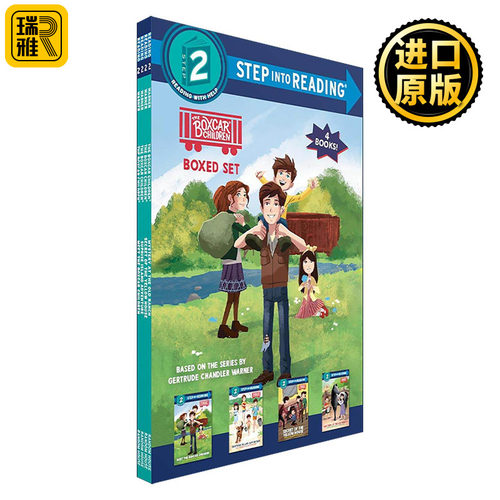 英文原版 Boxcar Children Step into Reading Boxed Set #1 棚车少年分级读物系列 4册盒装套装 英文版 进口英语原版书籍