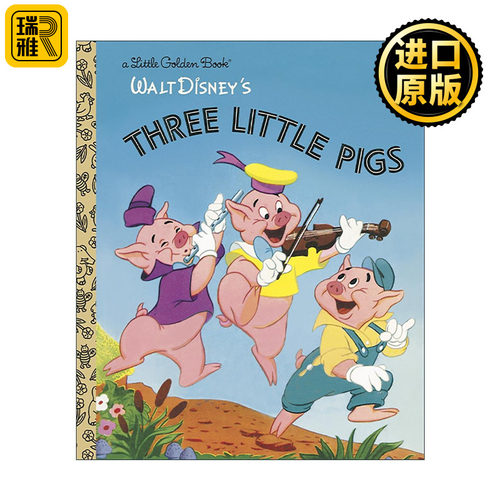 英文原版 The Three Little Pigs Disney Classic Little Golden Book 三只小猪 迪士尼经典 兰登书屋精装小金书 进口英语原版书籍