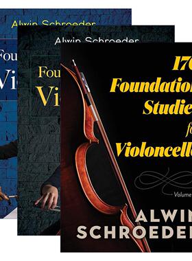 英文原版 170 Foundation Studies for Violoncello 大提琴基础学习教程1-3册 Alwin Schroeder 英文版 进口英语原版书籍