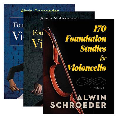 英文原版 170 Foundation Studies for Violoncello 大提琴基础学习教程1-3册 Alwin Schroeder 英文版 进口英语原版书籍