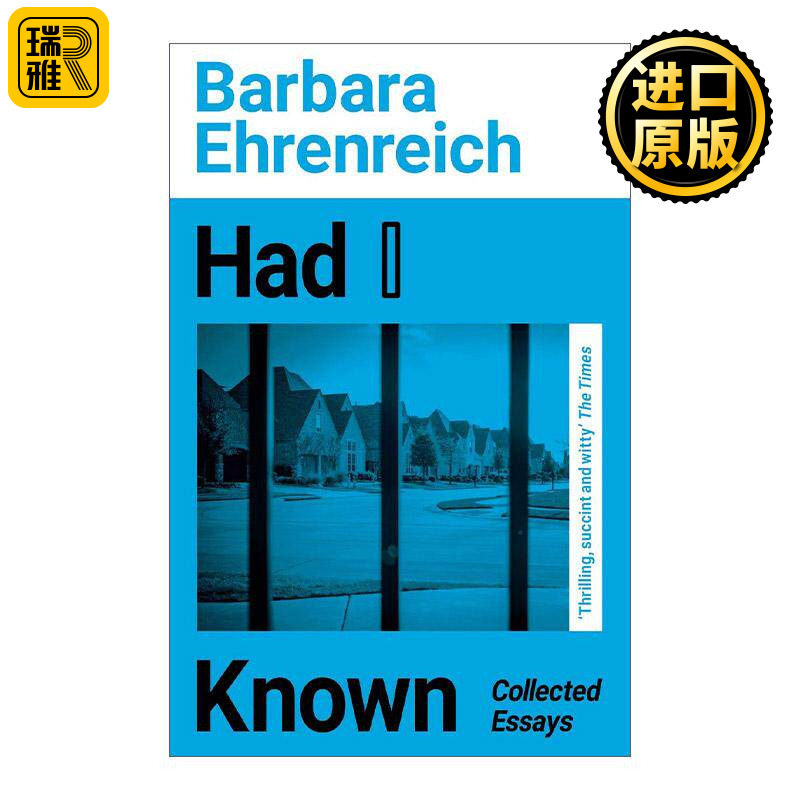 英文原版 Had I Known 芭芭拉·艾伦瑞克散文集 我在底层的生活作者 英文版 进口英语原版书籍