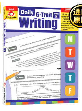 每日练习系列 系统写作 八年级 完整版 英文原版 Evan-Moor Daily 6-Trait Writing Grade 8 TE 美国加州英语教辅教材evanmoor