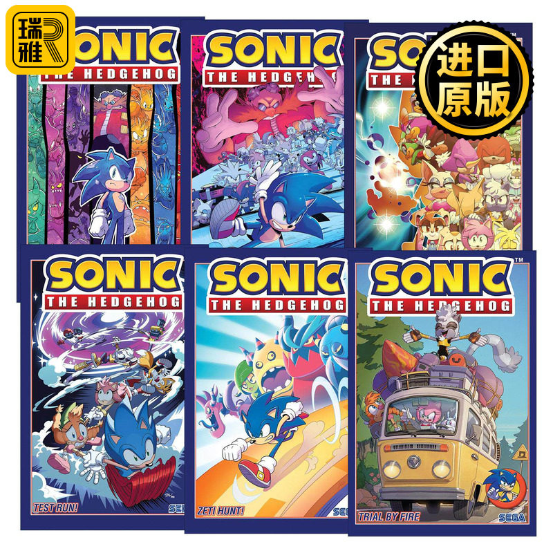英文原版 Sonic the Hedgehog 刺猬索尼克系列6册 出乎意料 音速小子 英文版 进口英语原版书籍