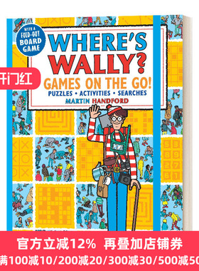 沃利在哪里 游戏、互动和寻找 英文原版 Where's Wally Games on the Go! Puzzles 威力威利在哪里 wheres is wally 进口英语书籍