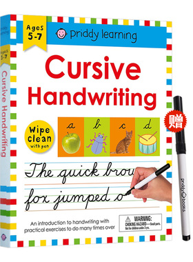 【赠白板笔】擦擦书 书写 英文原版 可重复擦写英文书写练习册 Wipe Clean Workbook Cursive Handwriting Roger Priddy英语书籍