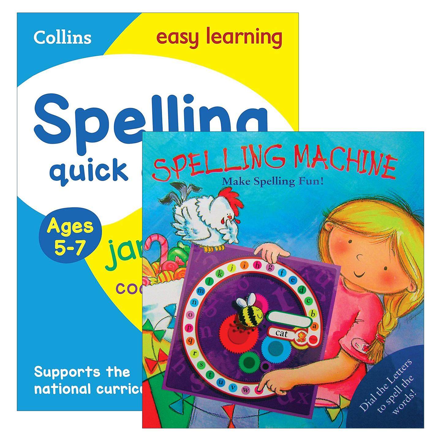 英文原版 Spelling Machine 神奇的拼写机器+Collins Easy Learning KS1 Spelling Quick Quizzes Ages 5-7 英文版 进口书籍