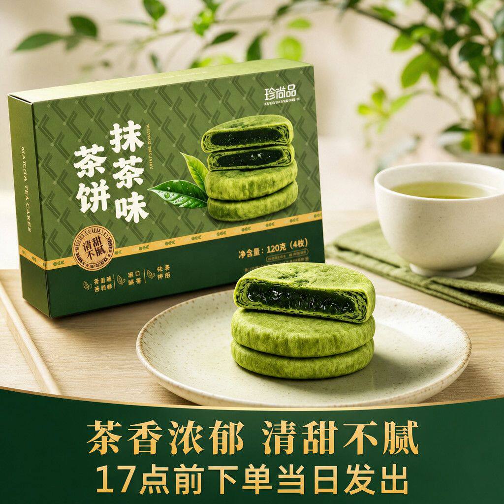 华祥苑福建特产抹茶味流心茶饼糕点茶点新中式即食网红厦门伴手礼