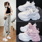 女ins潮2026春季 新款 网红百搭厚底增高休闲运动鞋 老爹鞋 女小白鞋