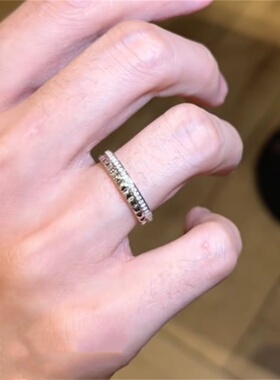 超闪排钻菱格尾戒戒指小众高级感