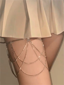 zoozmini高级感多层流苏链条性感腿链女ins小众腿环身体链配饰品