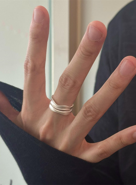 不规则双层波浪戒指女小众设计