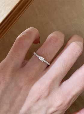 小方糖钻戒ins简约小众设计方块