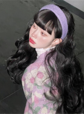 zoozmini韩系复古甜酷马海毛发箍宽边头箍网红外出发卡毛绒发饰