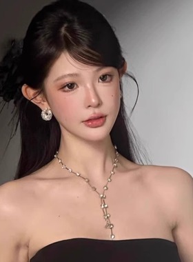 轻奢小众珍珠锁骨链赵露思同款