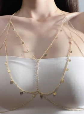 潮酷辣妹身体链胸链欧美锁骨链