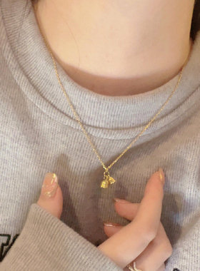 zoozmini铃兰花项链女纯银吊坠花朵颈链复古小众设计高级感锁骨链