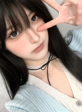 纯欲甜妹双层叠戴白色蕾丝蝴蝶结