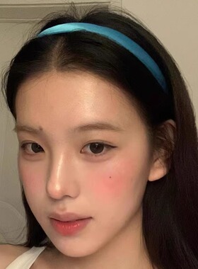 zoozmini蓝色细发箍森系气质绸缎纯色亮面高级感头饰少女甜美发饰