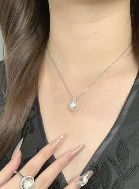 精致锆石珍珠吊坠项链女款高级感