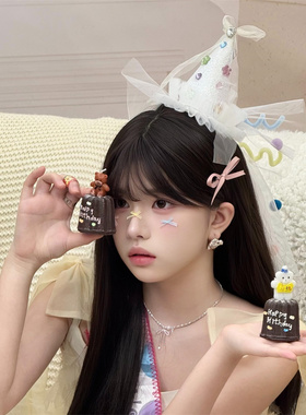 zoozmini水钻生日帽发夹女甜心公主网纱派对头饰拍照装饰聚会道具