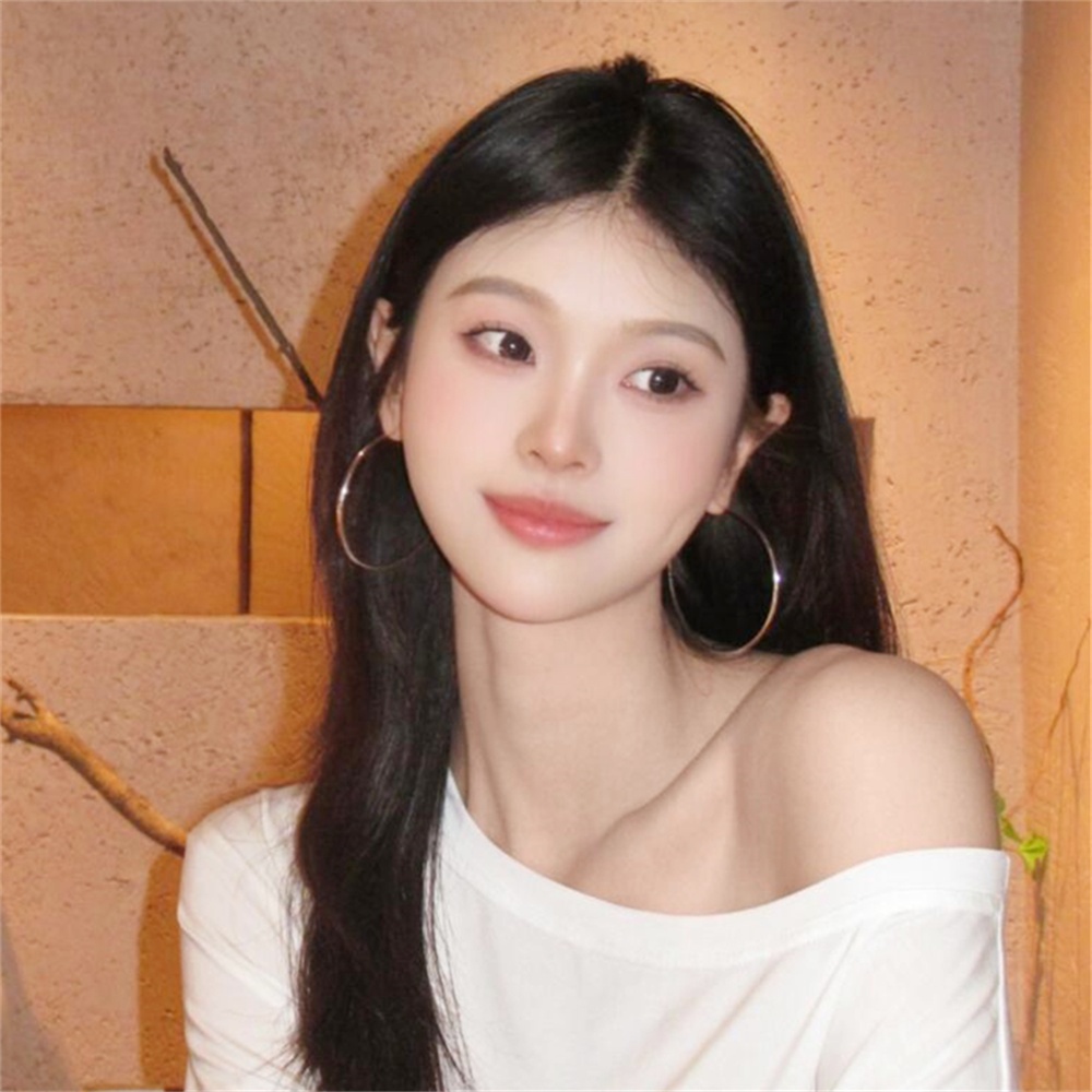 宁艺卓同款素圈耳环女夏季夸张