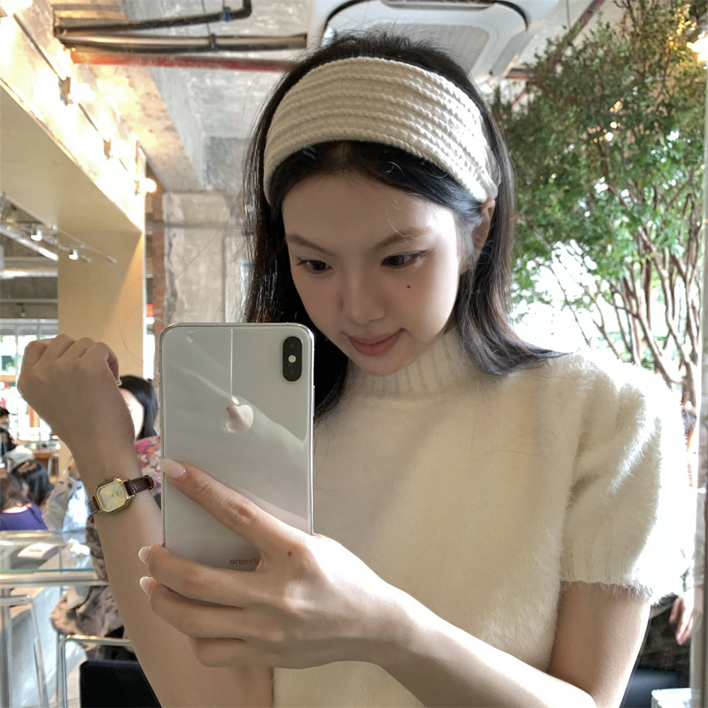 针织毛线头箍宽边适合圆脸高头颅