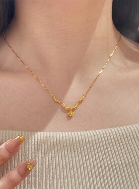 法式复古玫瑰花项链精致轻奢千金