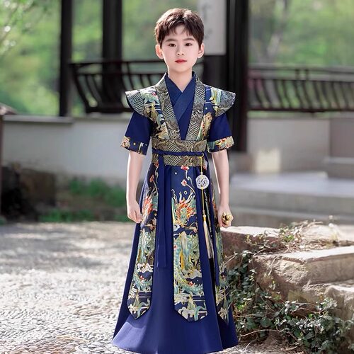 汉服男童夏季短袖薄款中国风