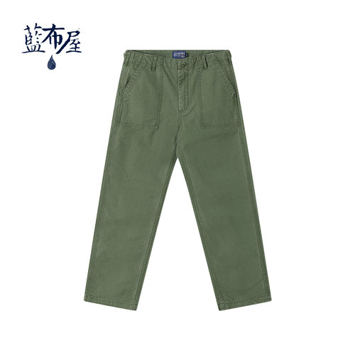 蓝布屋OG107修身甲板裤谷物染色