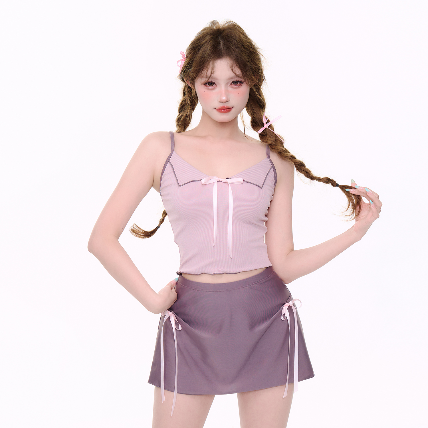 泳衣女款分体裙式显瘦遮肚性感纯欲学生少女可爱日系绝美温泉泳装
