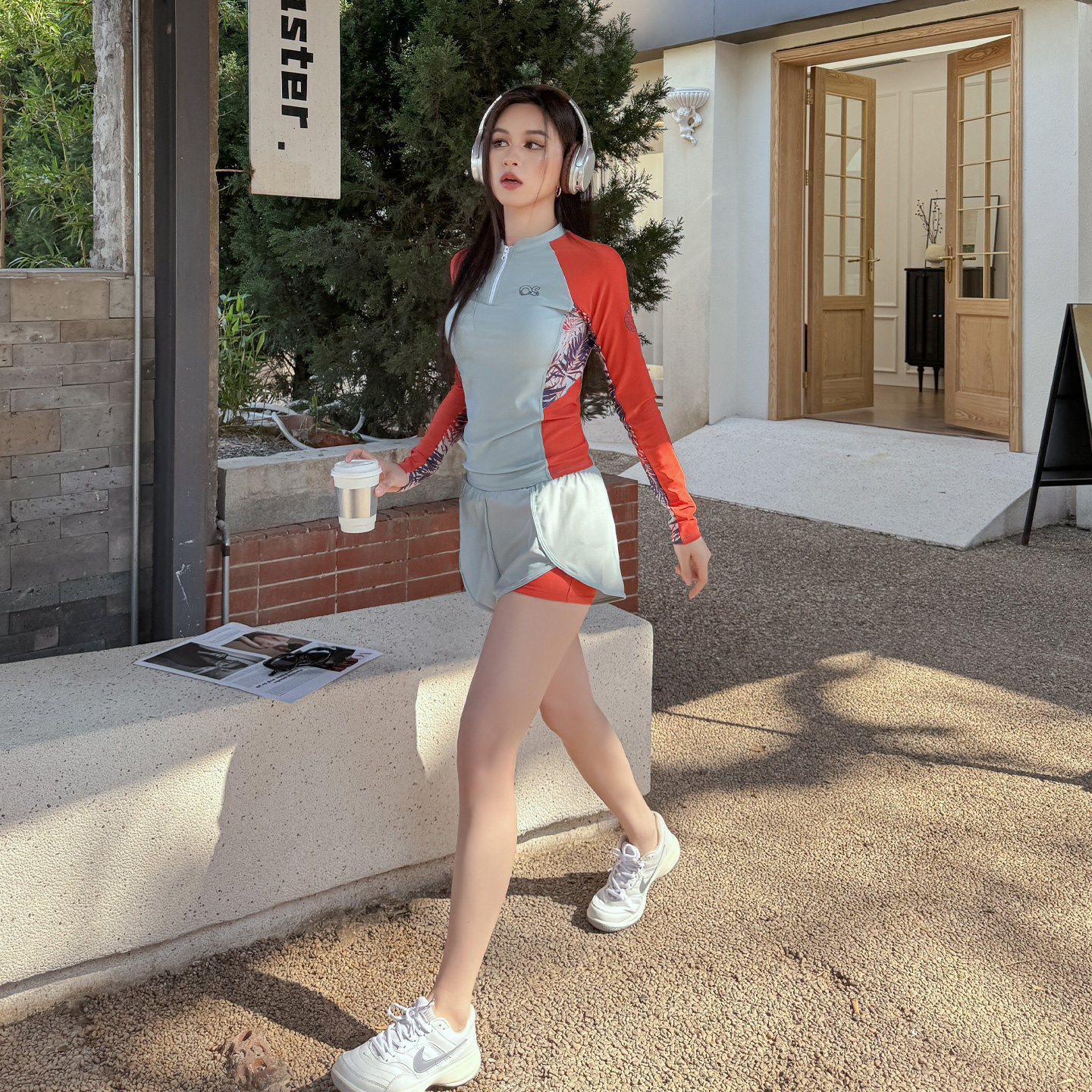 长袖泳衣女款分体平角保守运动显瘦遮肉高级感绝美2026新款泡温泉