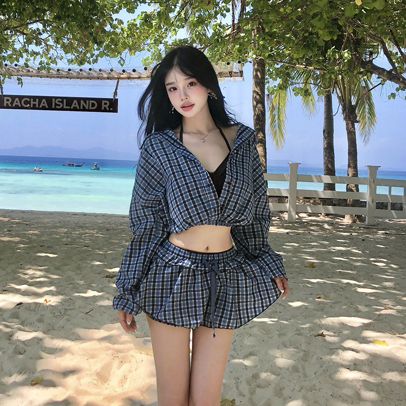 长袖泳衣女款分体四件套罩衫性感纯欲高级感2026新款海岛温泉泳装