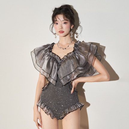 性感泳衣女款连体显瘦遮肚吊带纯欲风2026新款高级感泡温泉泳装女