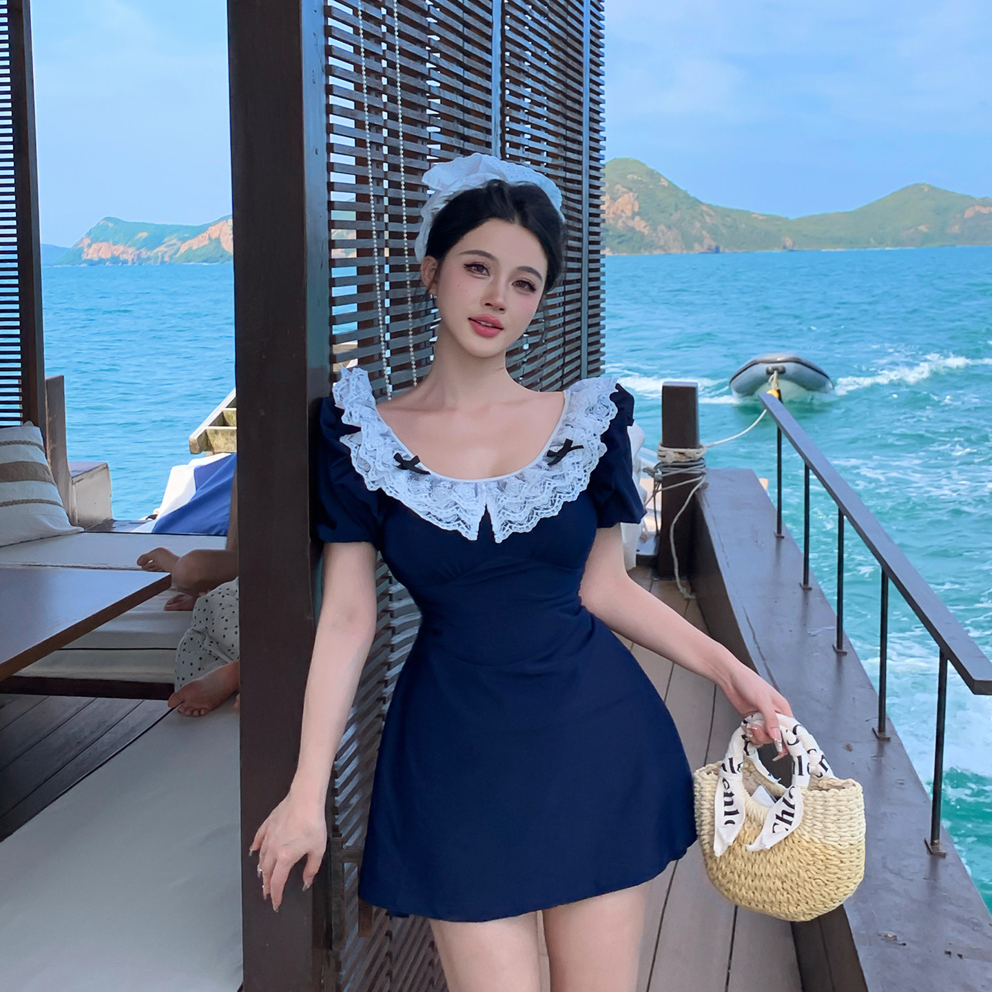 泳衣女款连体裙式保守大码胖mm微胖女孩遮肉高级感2026新款泡温泉