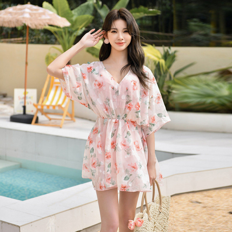 泳衣女款分体性感长袖罩衫海边度假三件套高级感2025新款温泉泳装