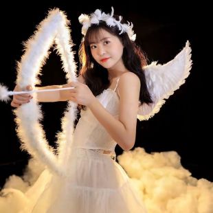 小红书同款天使弓箭写真旅游拍照道具 羽毛弓箭表演天使翅膀拍摄