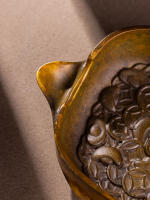 Zhu Bingren, a wealthy man in copper, is a vintage ashtray with a turtle shell and back, a coffee table, a gift, and a tea pet for the office thumbnail 5