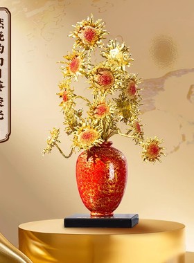 朱炳仁铜燃烧的向日葵荣光轻奢摆件收藏品装饰摆件高端大气送礼品