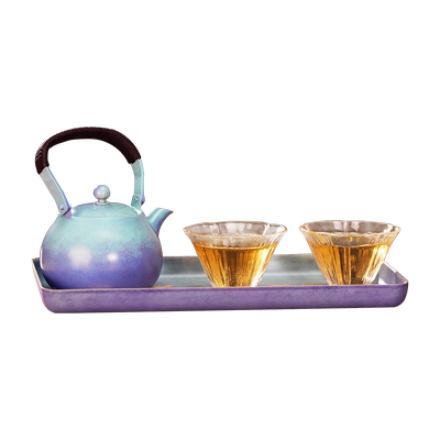 朱炳仁铜瑞鹤来仪茶礼套装