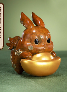 朱炳仁铜兔多多办公桌兔年摆件