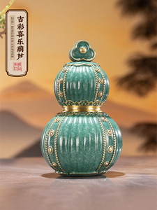 朱秉仁铜制吉财西乐葫芦瓶家装客厅入口桌礼品葫芦饰品