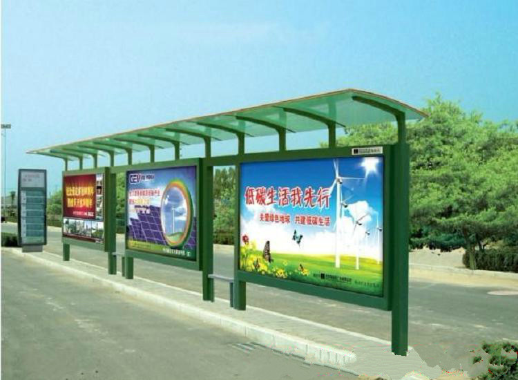 经典简单候车亭公交站台户外滚动广告灯箱 宣传栏阅报栏电子站牌
