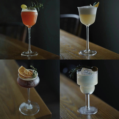 日式木村水晶高脚鸡尾酒杯闻香杯品酒杯调酒杯郁金香马天尼酒杯